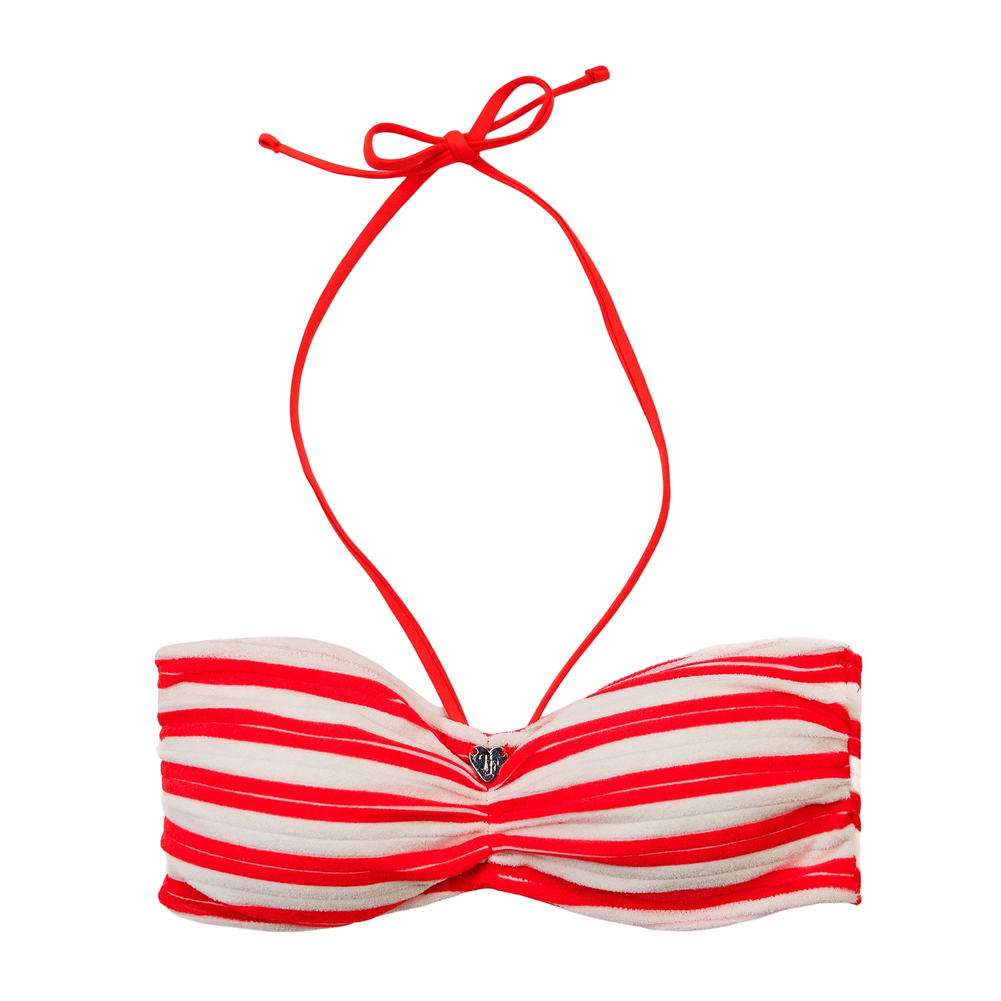 Terry Stripe Bikini Top